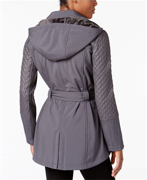 michael michael kors asymmetrical quilted sleeve trench coat|michael kors puffer jacket.